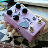 purple and black electric guitar pedal