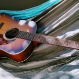 acoustic guitar on hammock